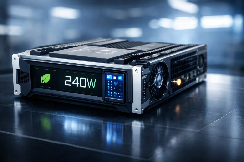 Serveur GPU futuriste dans un data center